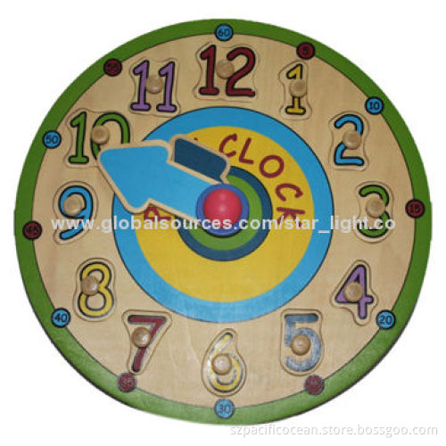 Wooden clock puzzle toy for kids, best for educationNew
